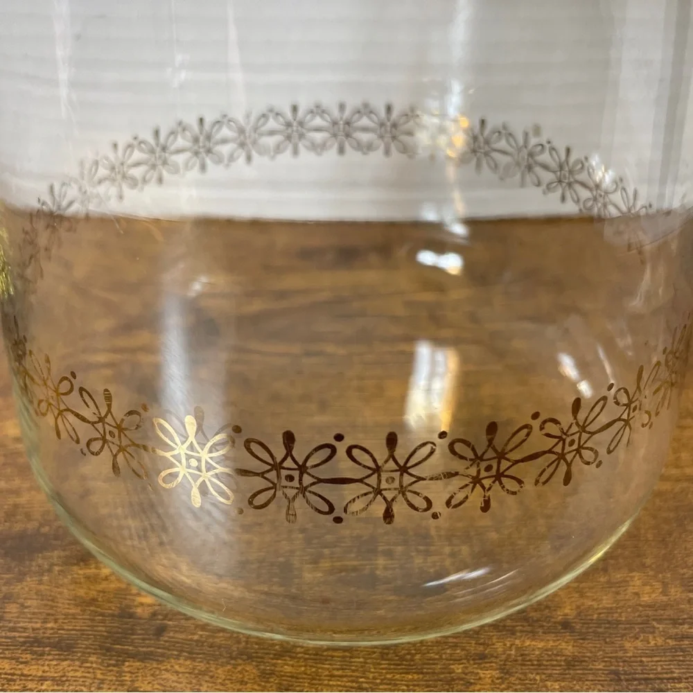 VTG Cory Glass 8c Coffee Pot Carafe Pitcher‎ Wood Grain Gold DGPL5 Retro 70s 80s